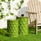 Set of 2 Embossed Honeycomb Texture Cylindrical Metal Garden Stool